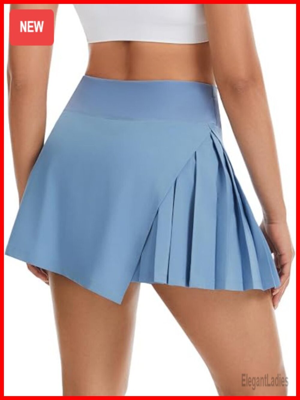 Side Pleated Tennis Skort with Built-in Shorts and Pockets